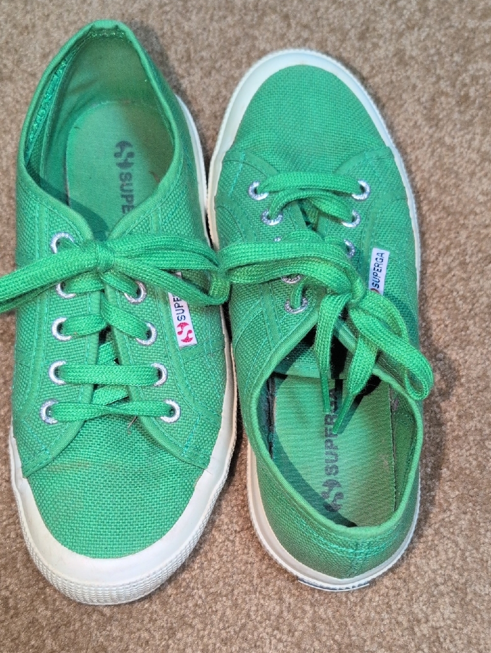 Superga Women's Green Canvas Low-Top Sneakers